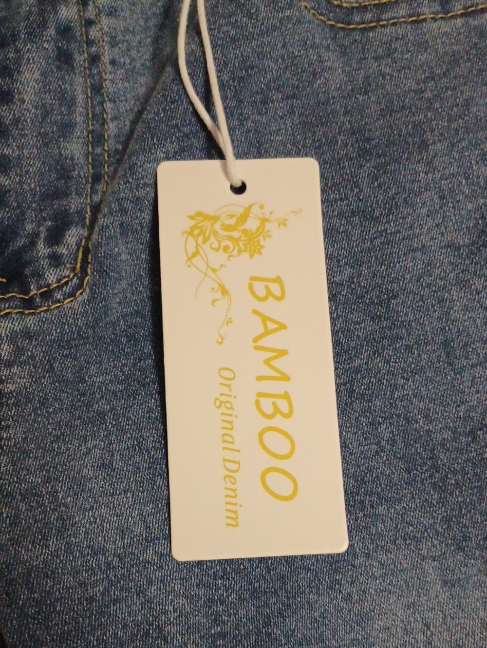 Bamboo Women’s Blue Embroidered Flare Jeans With Floral Side Details Size 13 - Picture 4 of 14